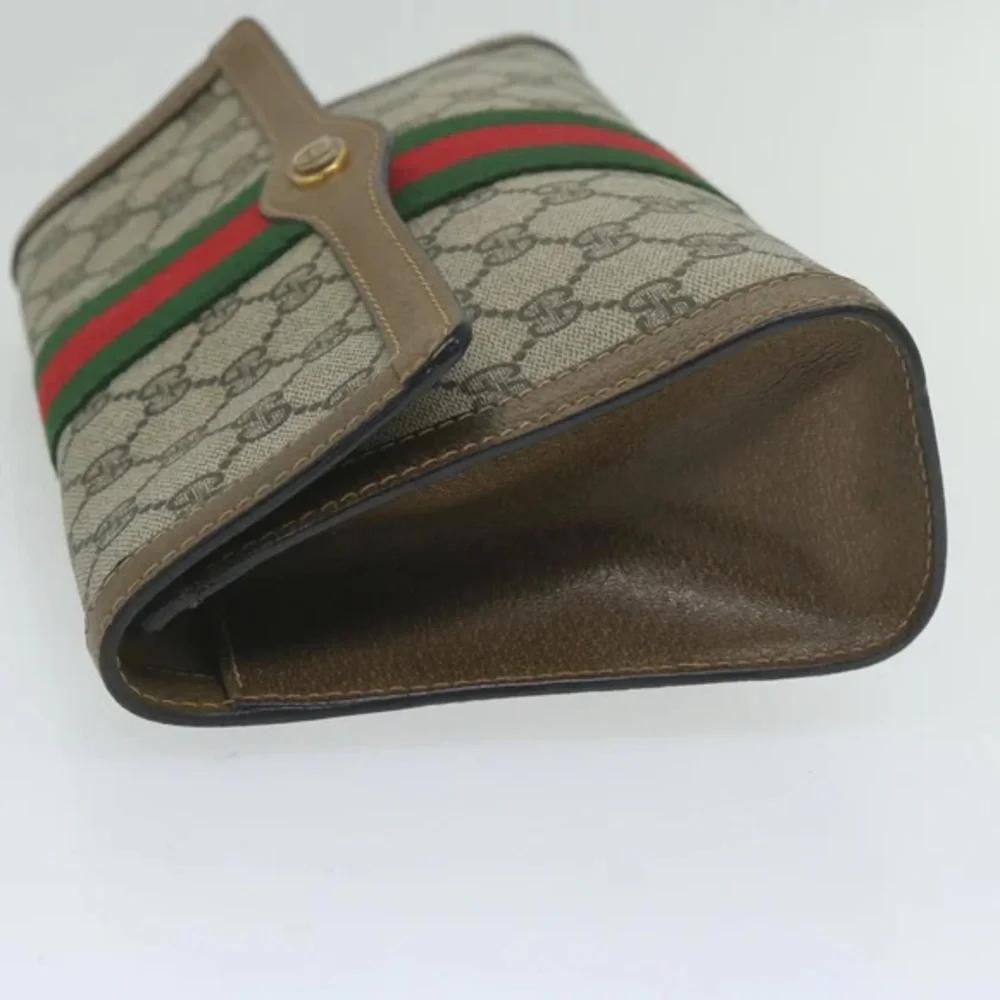 GUCCI GG Supreme Web Sherry Line Clutch Bag - Picture 6 of 15